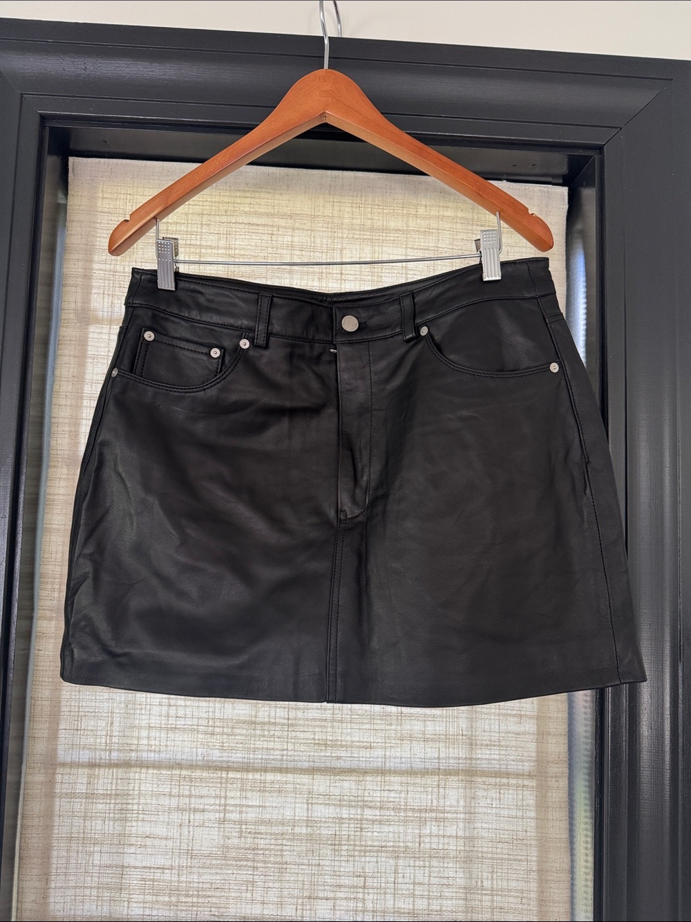 NWOT BLANK NYC Black Leather Mini Skirt SIZE 31